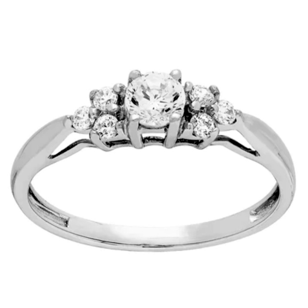 Cubic Zirconia Engagement Ring in 10K White Gold
